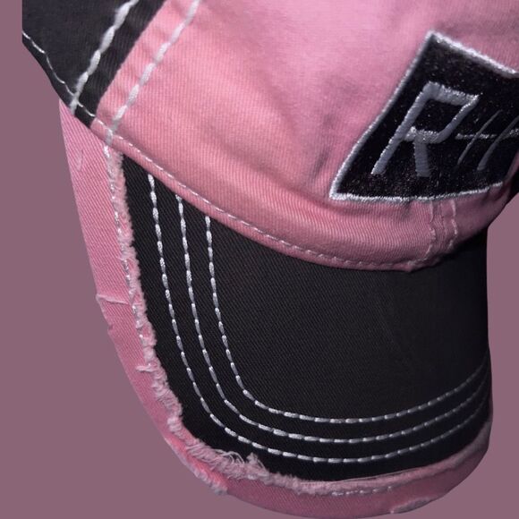 NWOT Rodan and Fields R+F Adjustable Cap Pink/Black Distressed - Picture 2 of 5